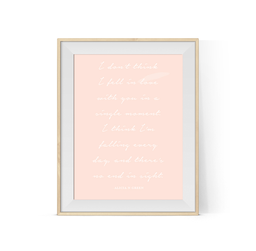 Peach Valentine's Quote Print